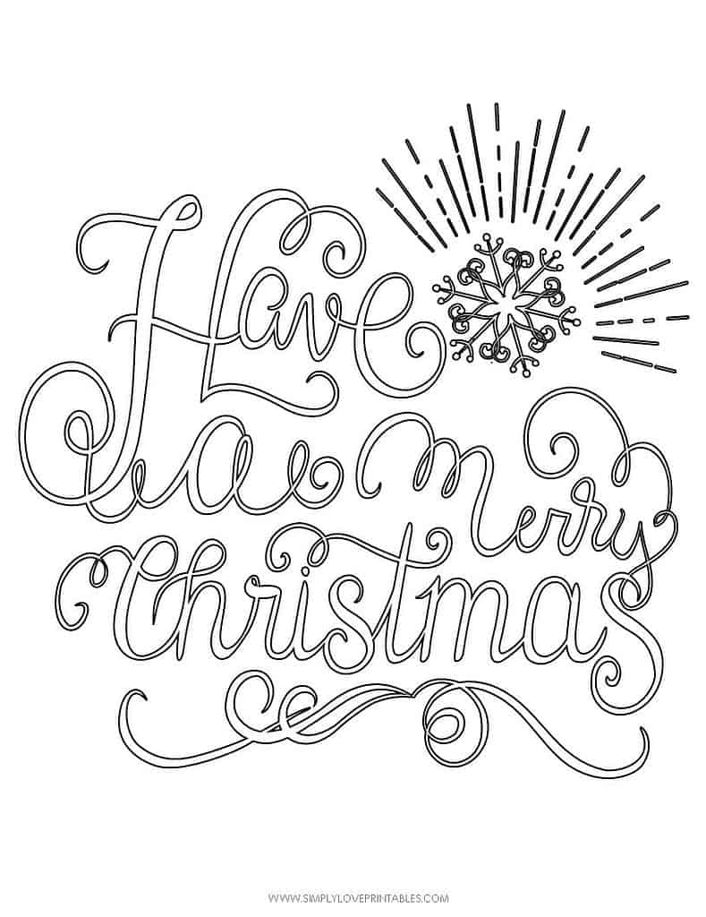 Simply Love Printables Free Printable Christmas Holiday Coloring Page