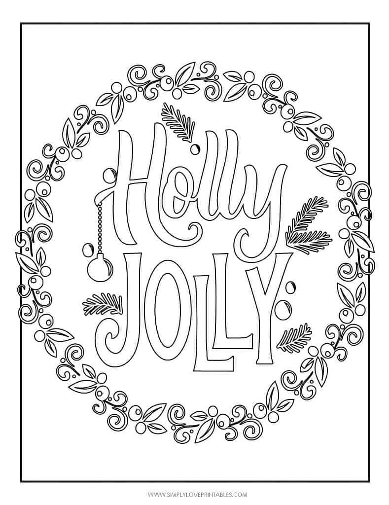 Simply Love Printables Free Printable Christmas Holiday Coloring Page