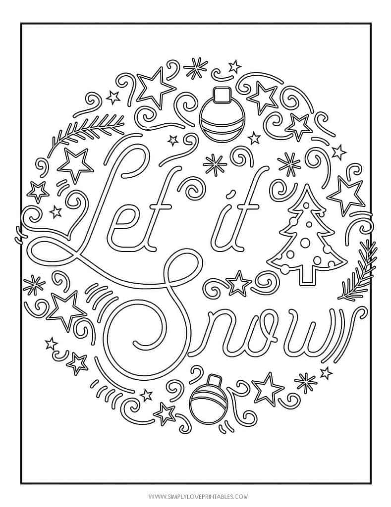 Simply Love Printables Free Printable Christmas Holiday Coloring Page