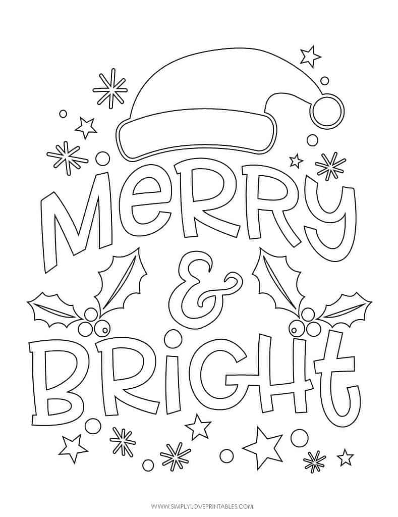 Simply Love Printables Free Printable Christmas Holiday Coloring Page