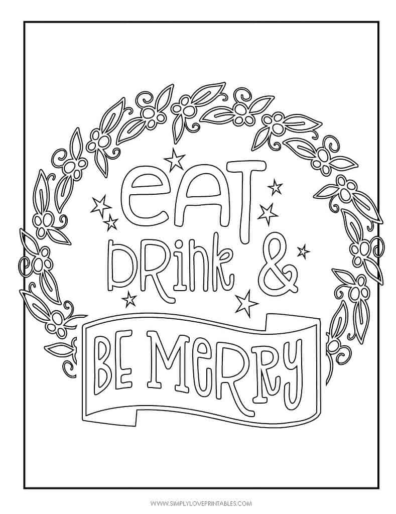 Simply Love Printables Free Printable Christmas Holiday Coloring Page