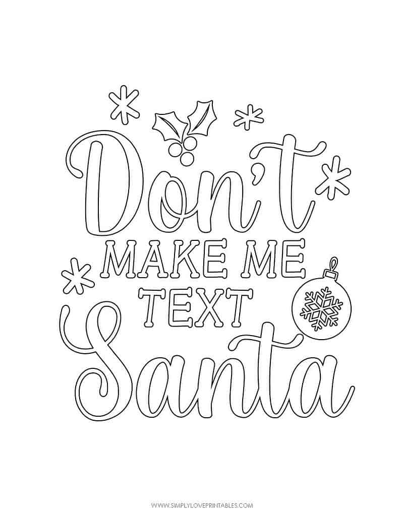 Simply Love Printables Free Printable Christmas Holiday Coloring Page