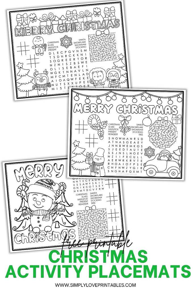 Simply Love Printables Christmas Activity Placemats