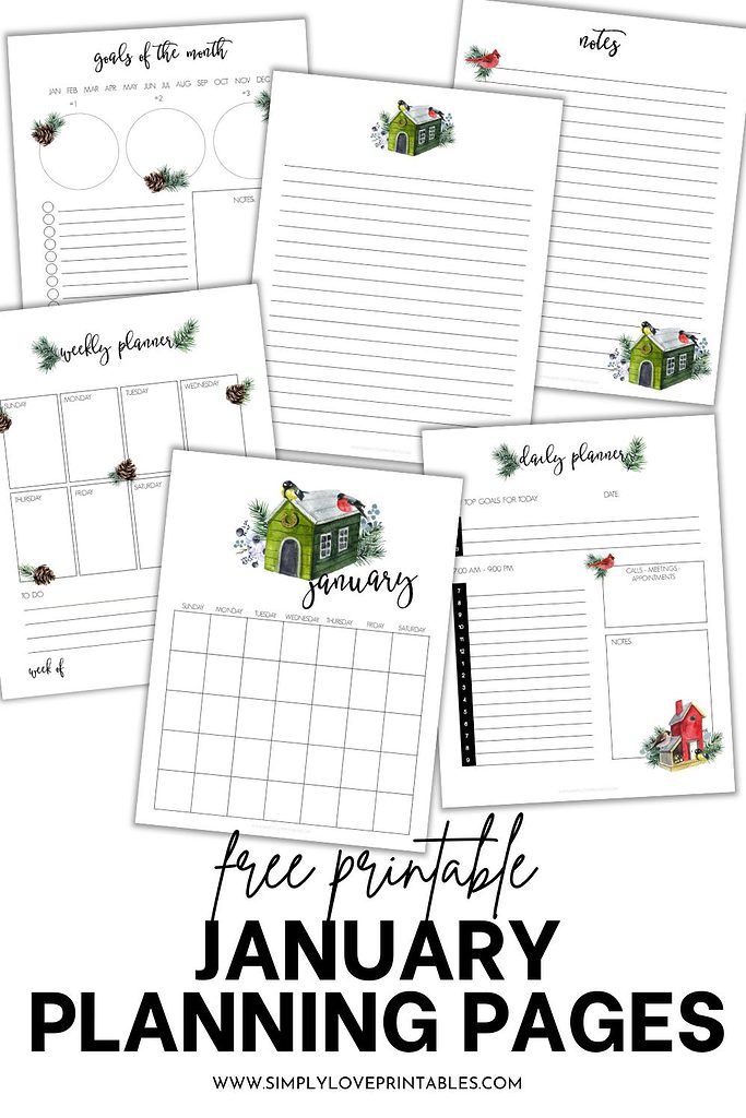 Simply Love Printables January Planning Pages 2023