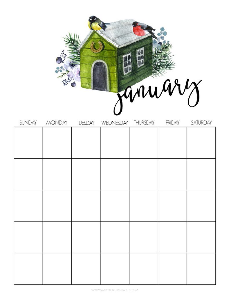 Simply Love Printables January Planning Pages Calendar