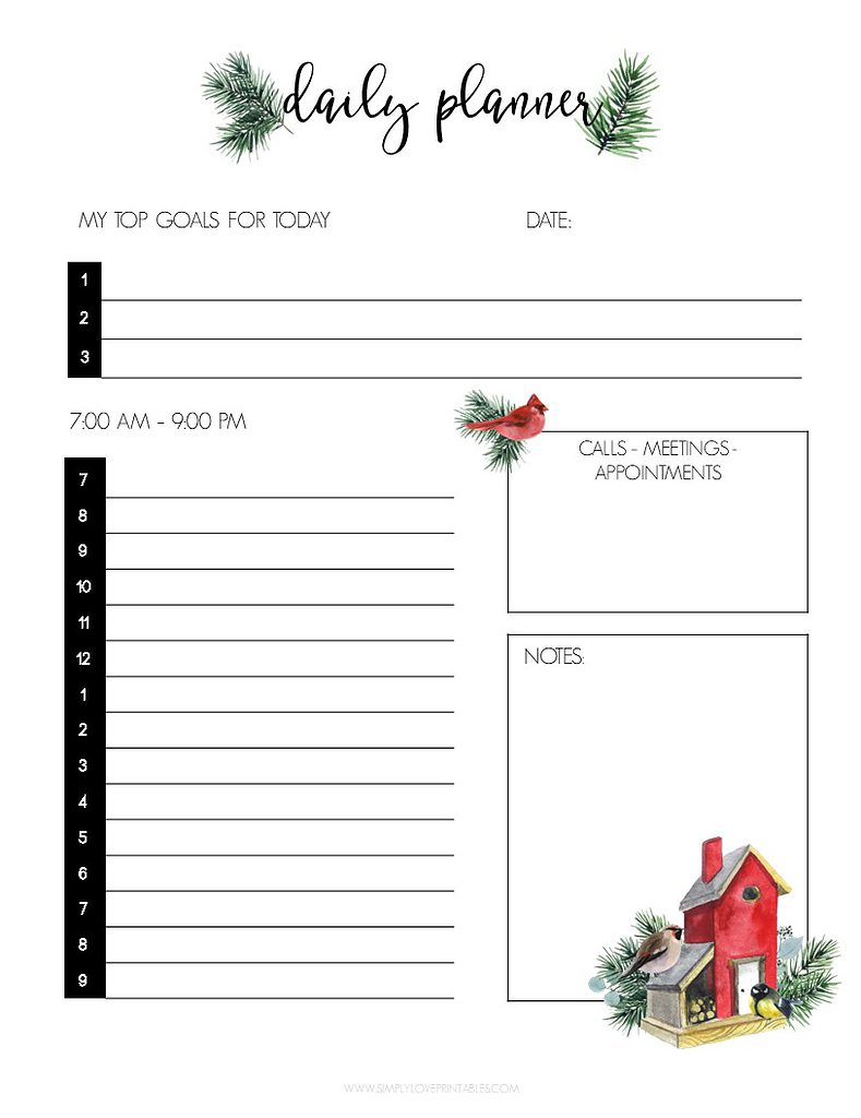 Simply Love Printables January Planning Pages Daily Planner