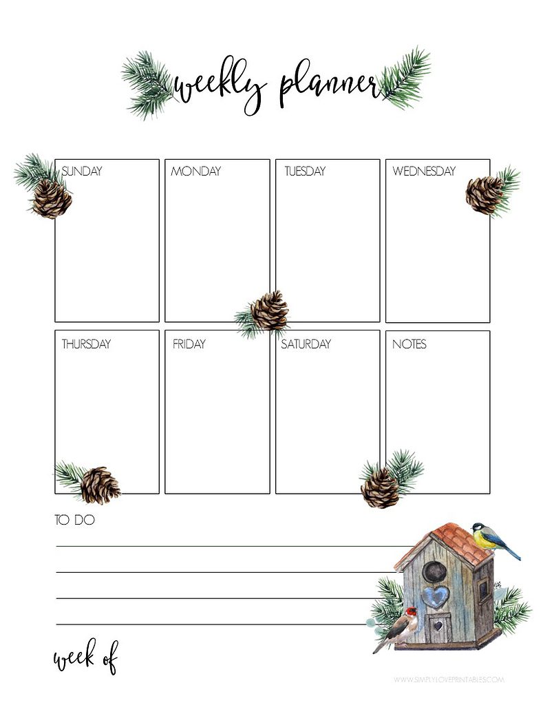 Simply Love Printables January Planning Pages Weekly Planner
