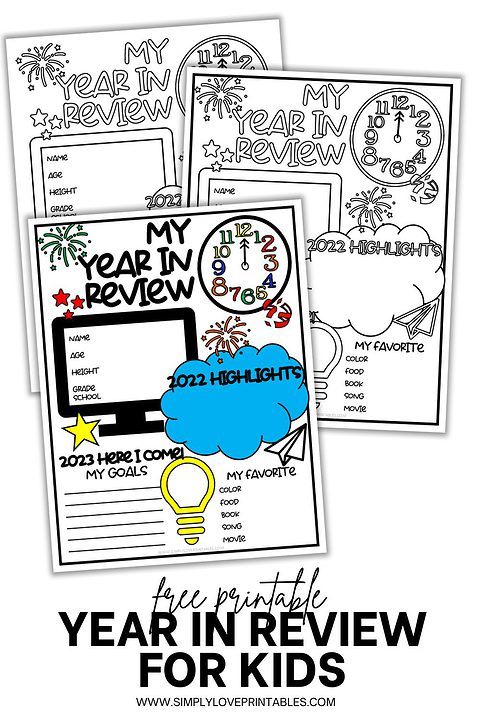 Free Printable Year in Review for Kids | Simply Love Printables