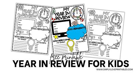 Free Printable Year in Review for Kids | Simply Love Printables