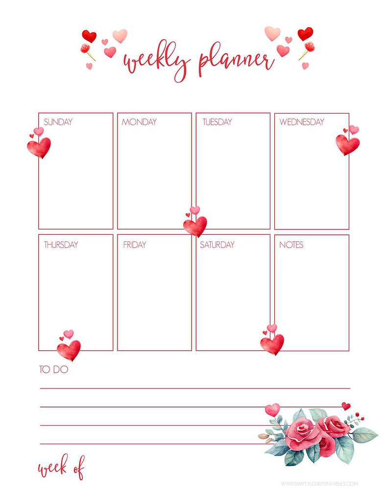 Simply Love Printables February Planning Pages Weekly
