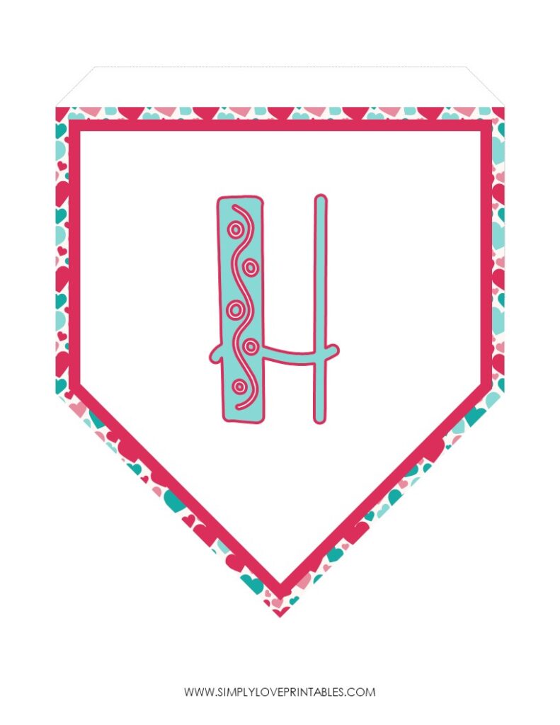 Free Printable Happy Valentines Day Banner Large Fun Font