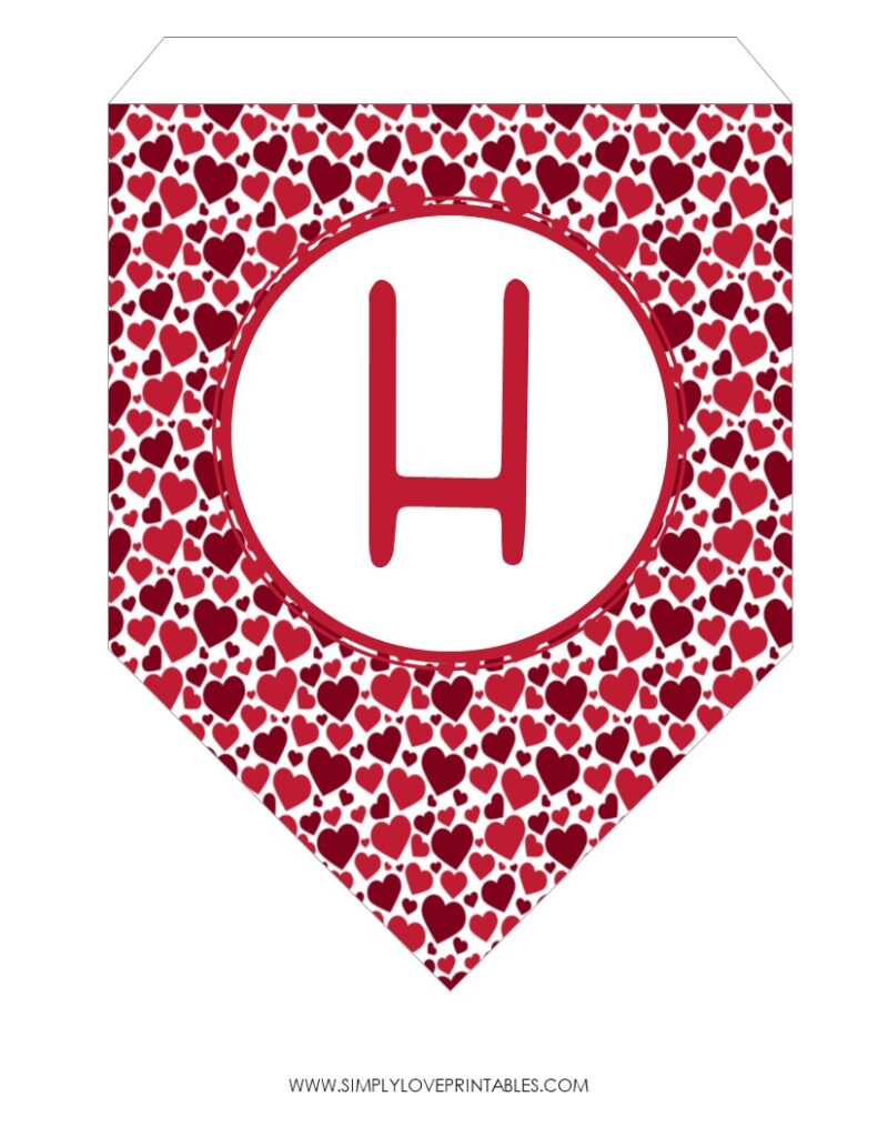 Free Printable Happy Valentines Day Banner Large Heart