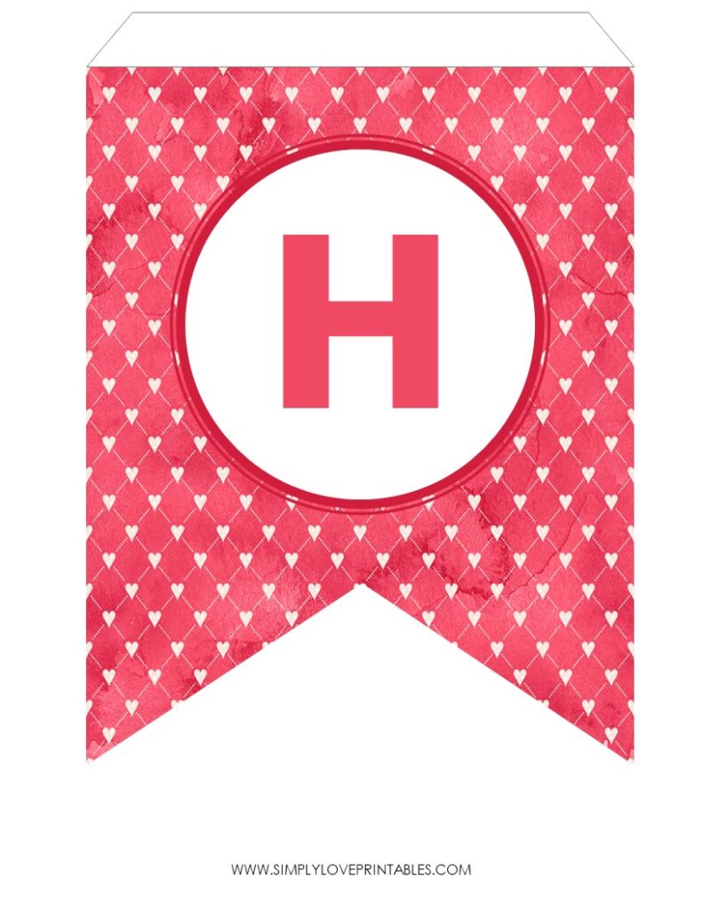 Free Printable Happy Valentines Day Banner Large Watercolor