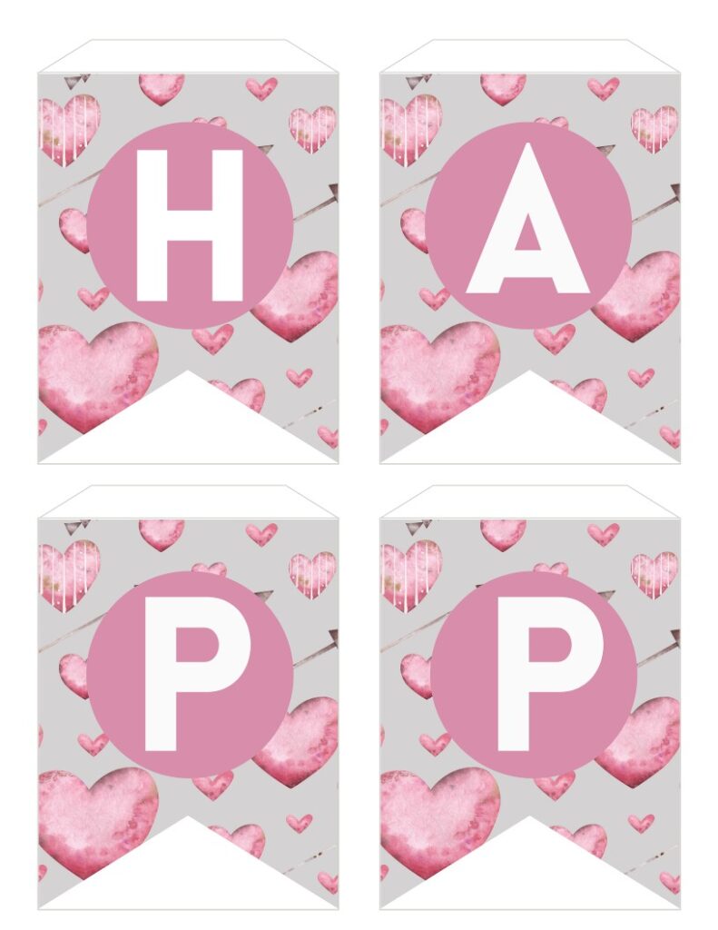 Free Printable Happy Valentines Day Banner Mini
