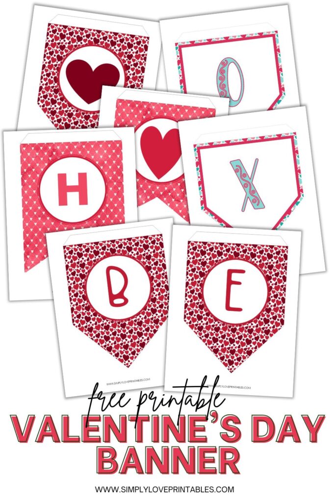 Simply Love Printables Happy Valentine's Day Banner Large Pin