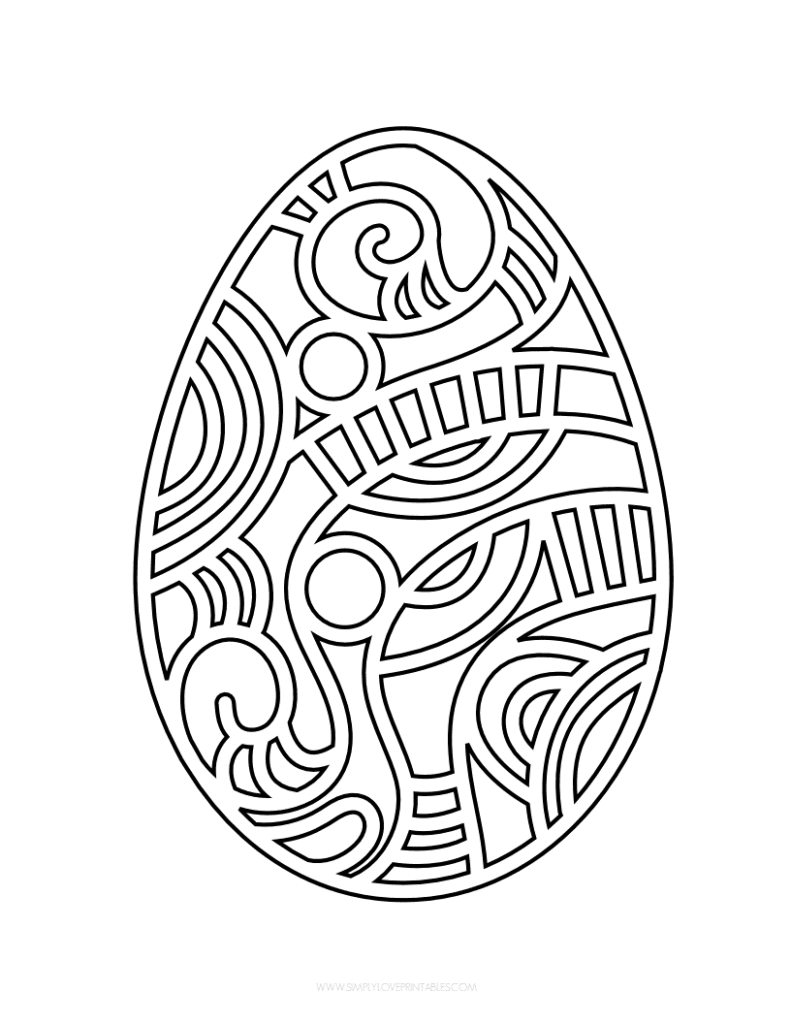 Decorative Easter Egg Coloring Page SimplyLovePrintables