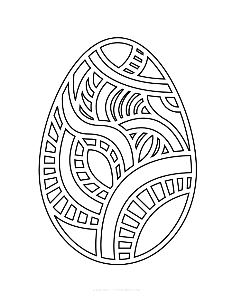Easter Egg Coloring Page Decorative SimplyLovePrintables