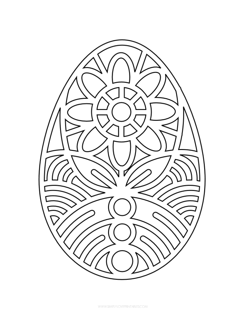 Easter Egg Coloring Page Flower SimplyLovePrintables