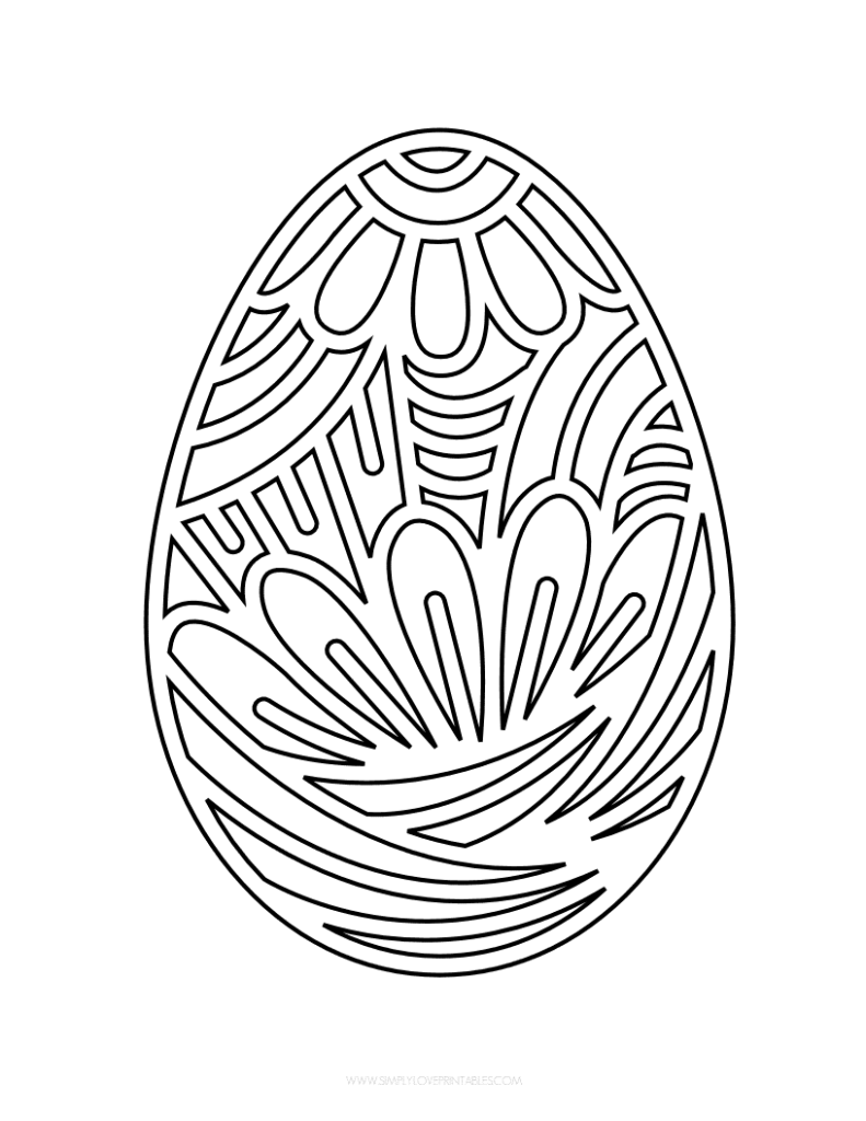 Easter Egg Coloring Page Flowers SimplyLovePrintables