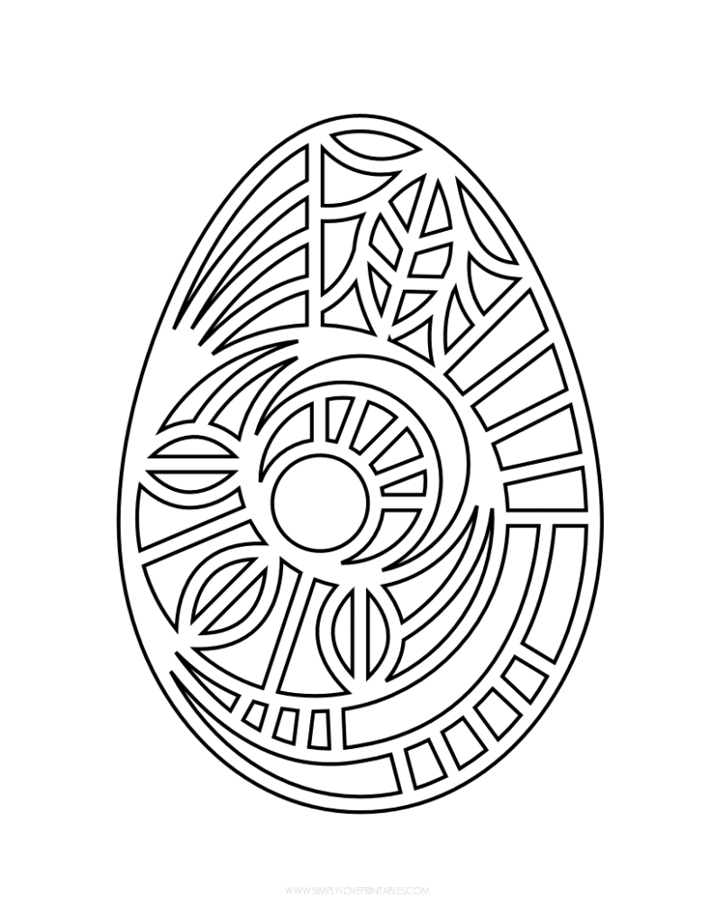 Easter Egg Coloring Page Leaves SimplyLovePrintables