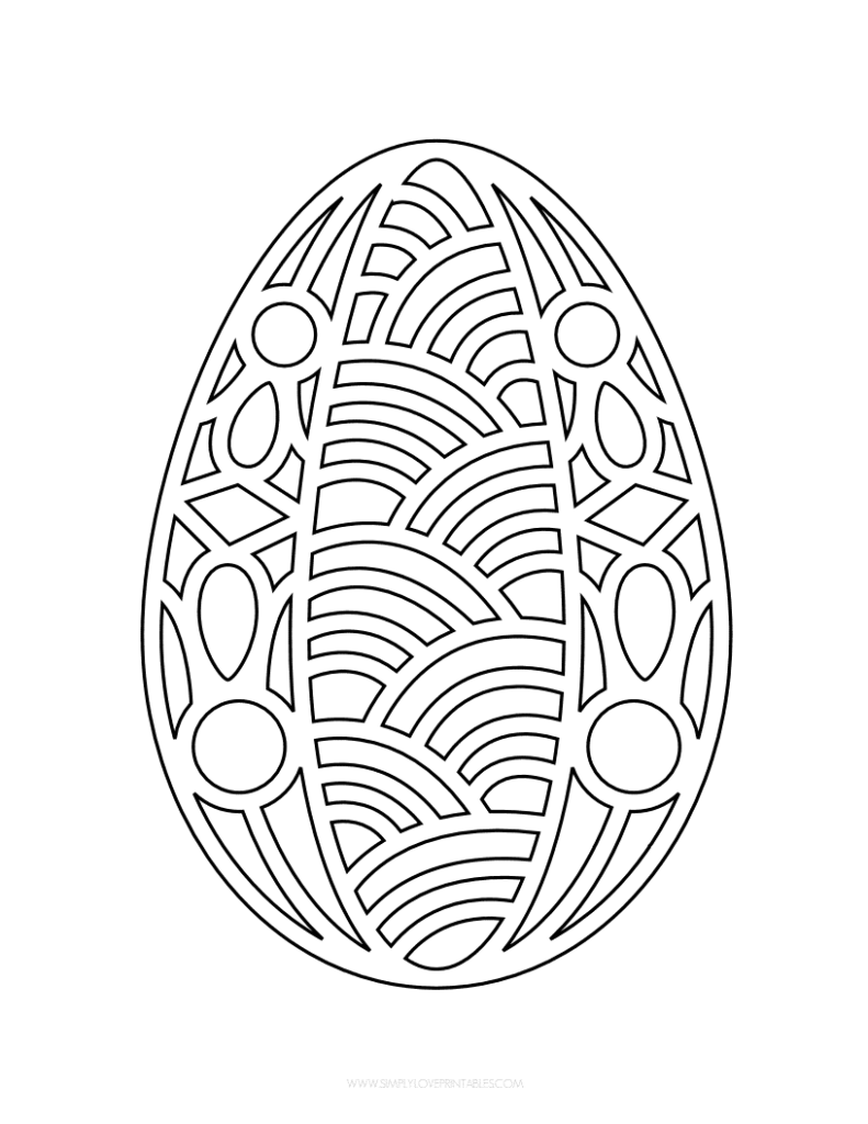 Easter Egg Coloring Page Lines SimplyLovePrintables