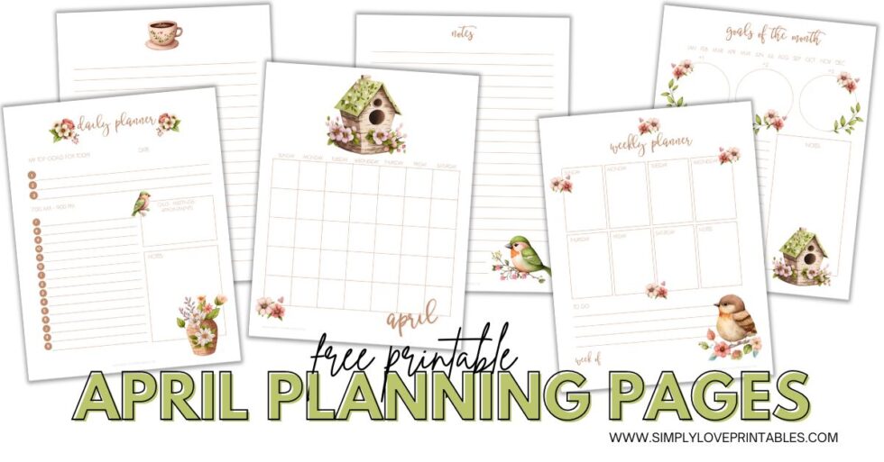 Get Organized Free April Planning Pages | Simply Love Printables