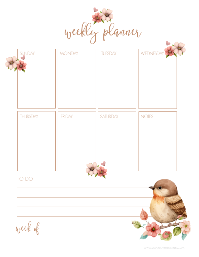 Simply Love Printables Weekly PlannerPlanning Pages April 2023