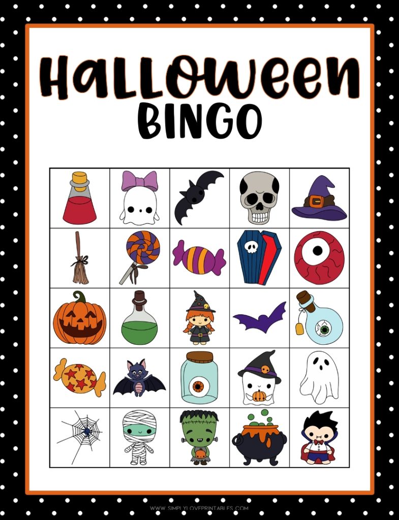 Simply Love Printable Halloween Bingo 1