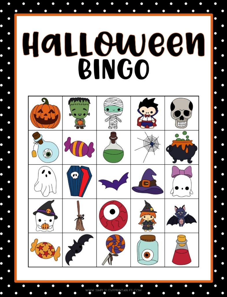 Simply Love Printable Halloween Bingo 10