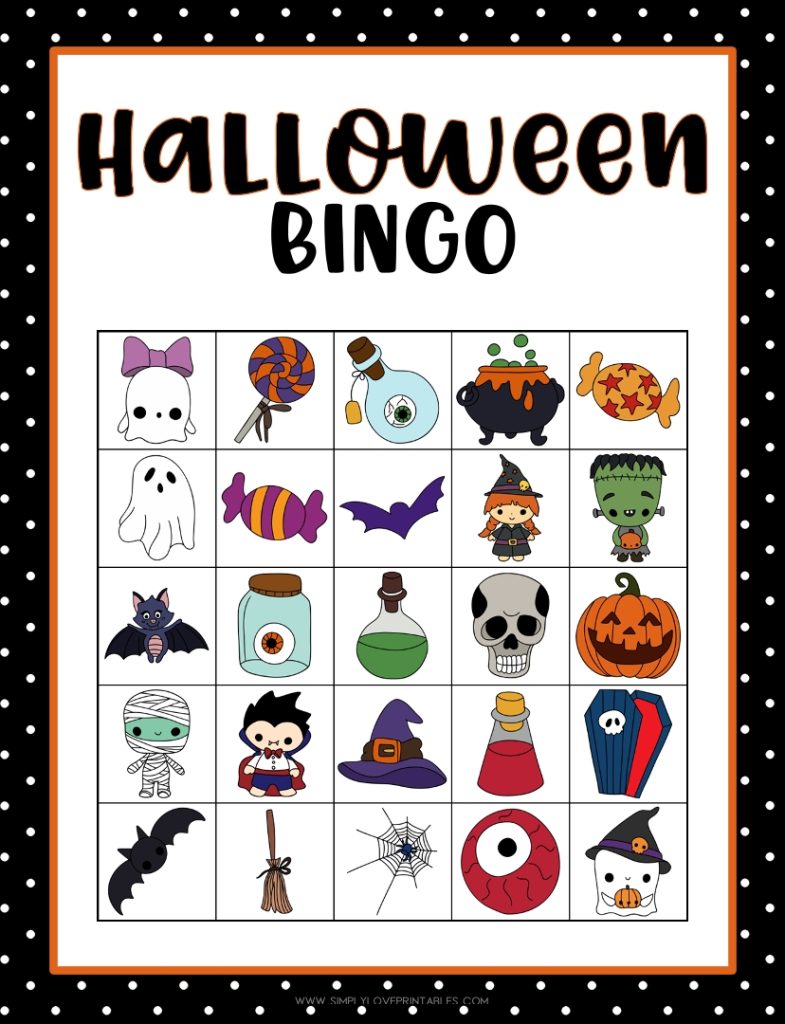 Simply Love Printable Halloween Bingo 2