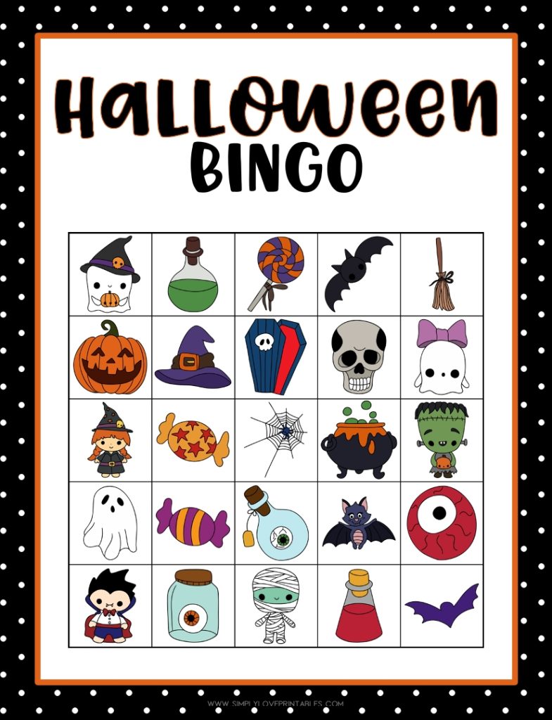Simply Love Printable Halloween Bingo 3