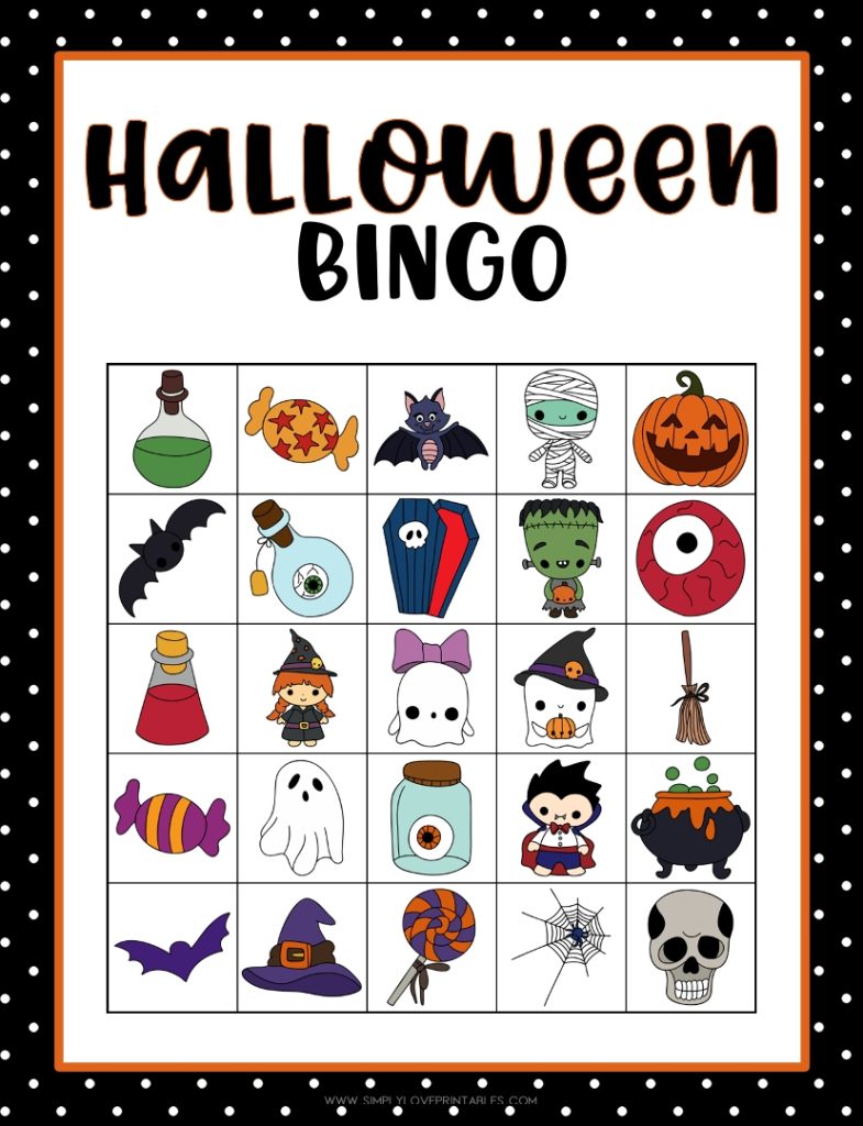 Simply Love Printable Halloween Bingo 4