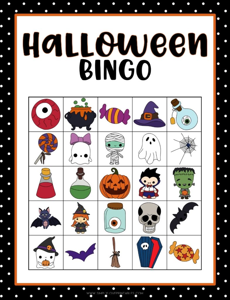 Simply Love Printable Halloween Bingo 6