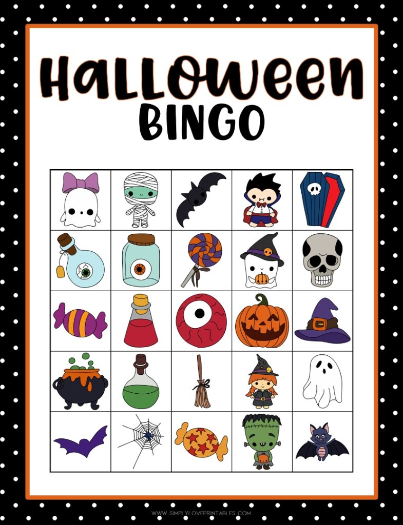 Simply Love Printable Halloween Bingo 7