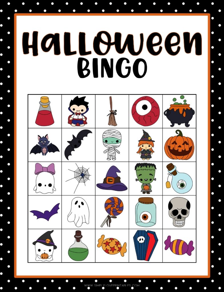 Simply Love Printable Halloween Bingo 8