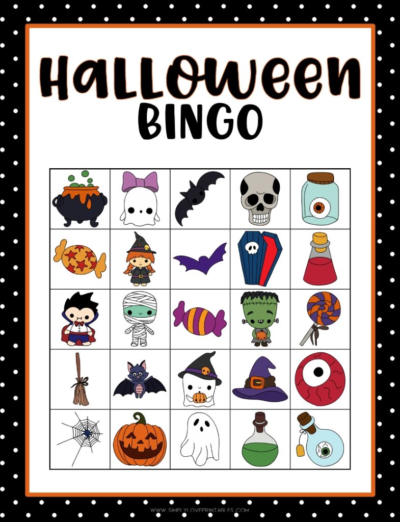 Simply Love Printable Halloween Bingo 9
