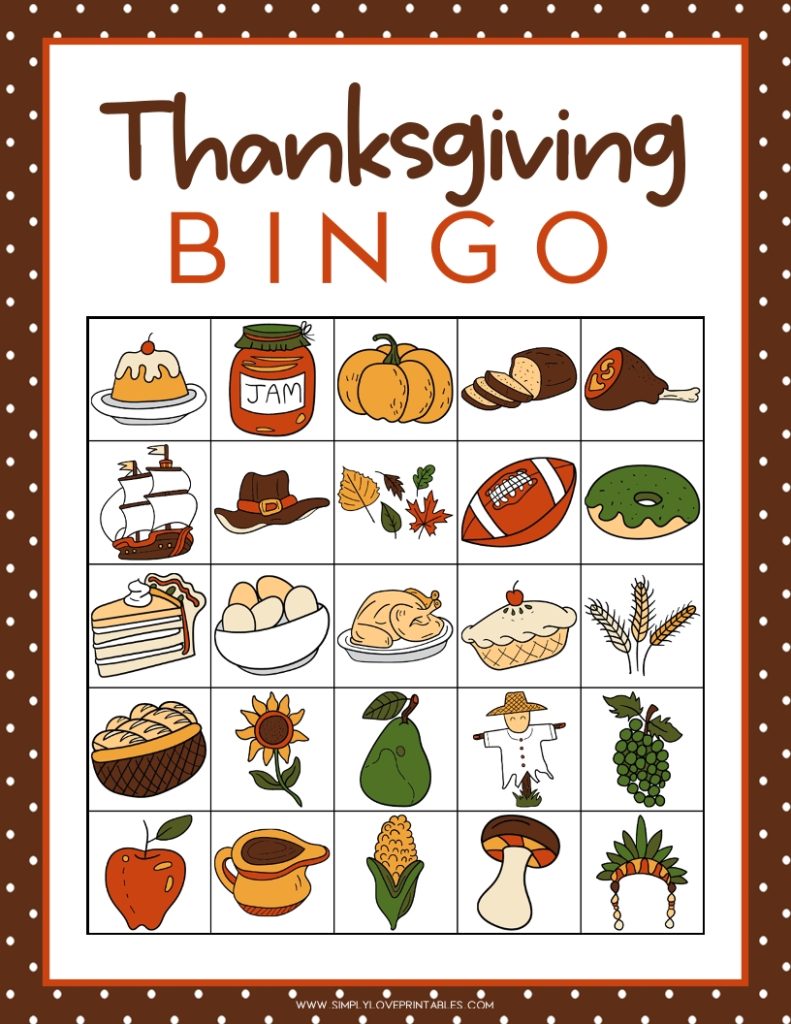 Simply Love Printables Thanksgiving Bingo Cards 3