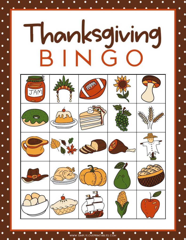 Simply Love Printables Thanksgiving Bingo Cards 4