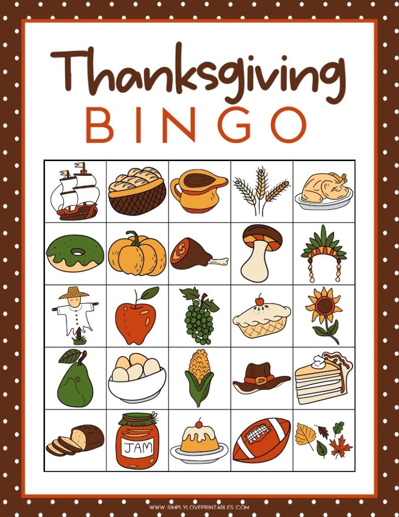Simply Love Printables Thanksgiving Bingo Cards 8