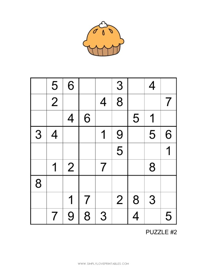 Simply Love Thanksgiving-Themed Sudoku Puzzle 2
