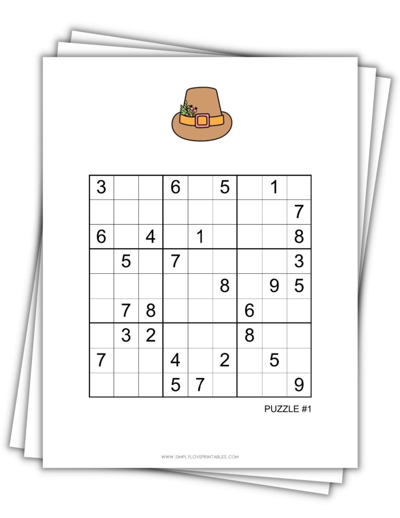 Simply Love Thanksgiving-Themed Sudoku Puzzle Complete Set