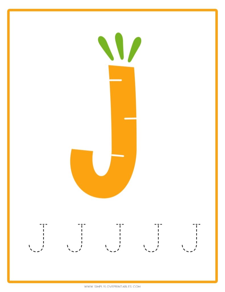 Carrot Alphabet Tracing Pages 10