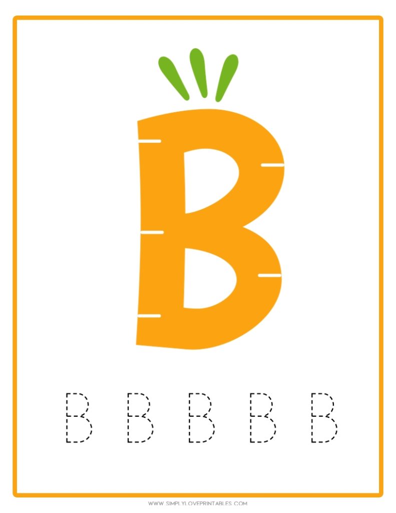 Carrot Alphabet Tracing Pages 2