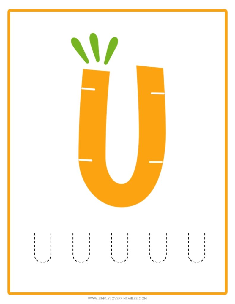 Carrot Alphabet Tracing Pages 21