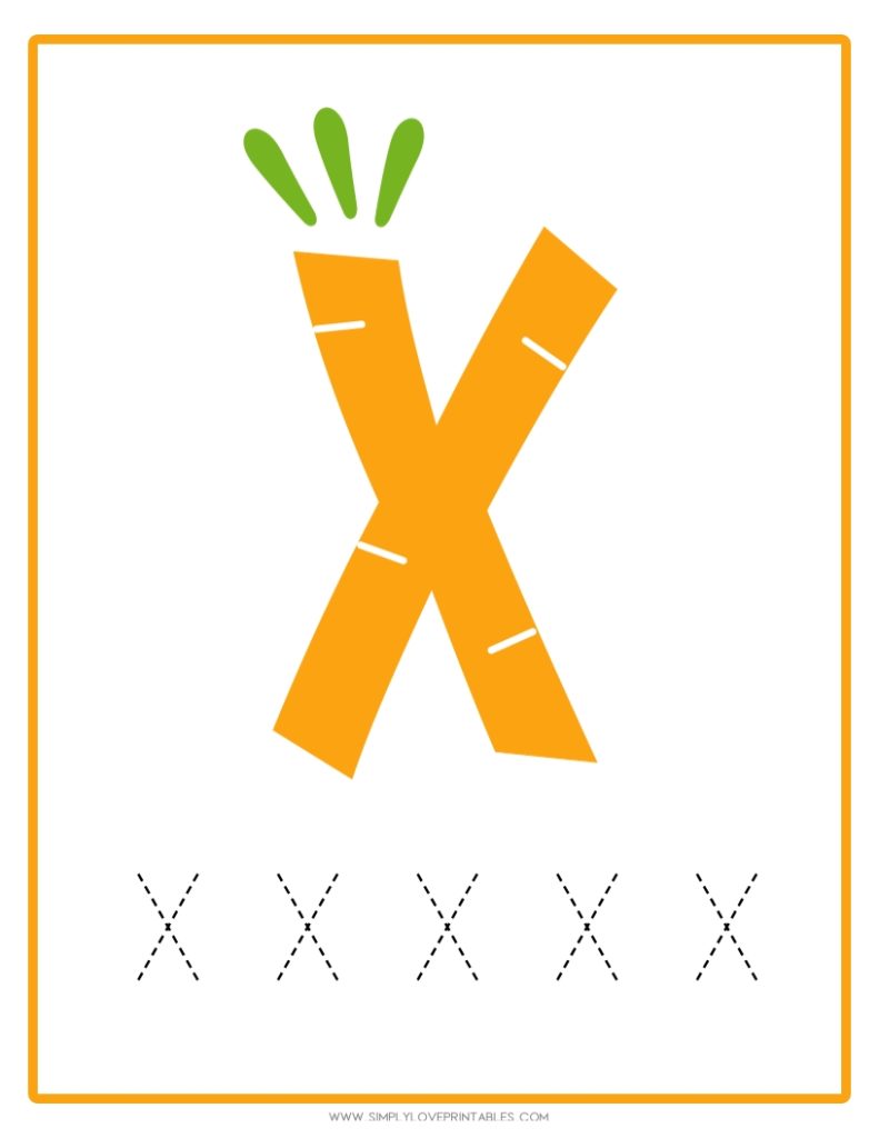 Carrot Alphabet Tracing Pages 24