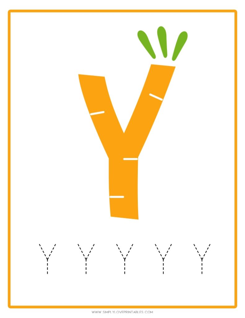 Carrot Alphabet Tracing Pages 25