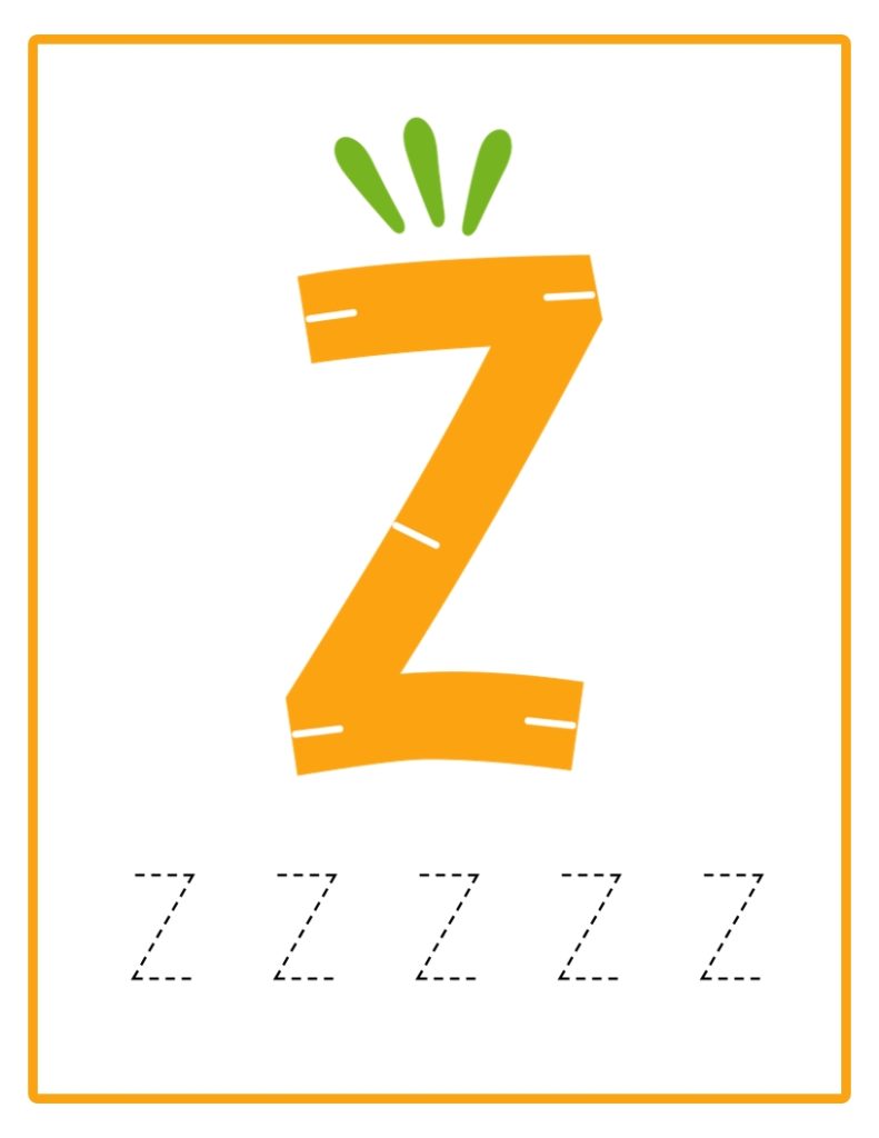 Carrot Alphabet Tracing Pages 26