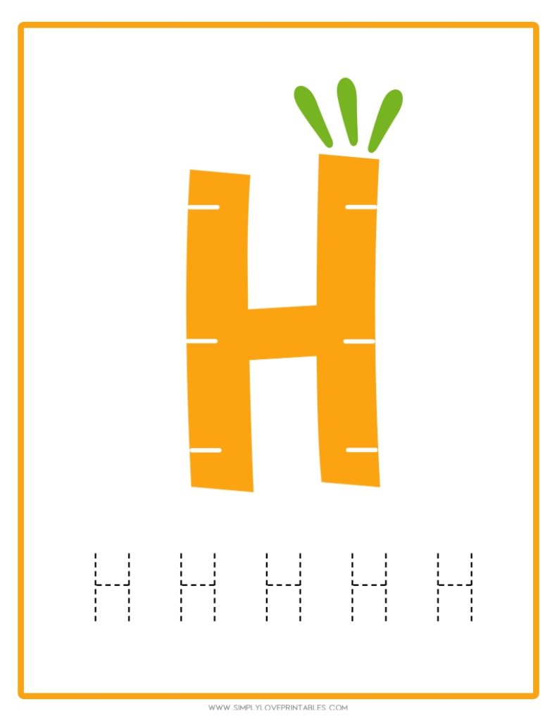 Carrot Alphabet Tracing Pages 8