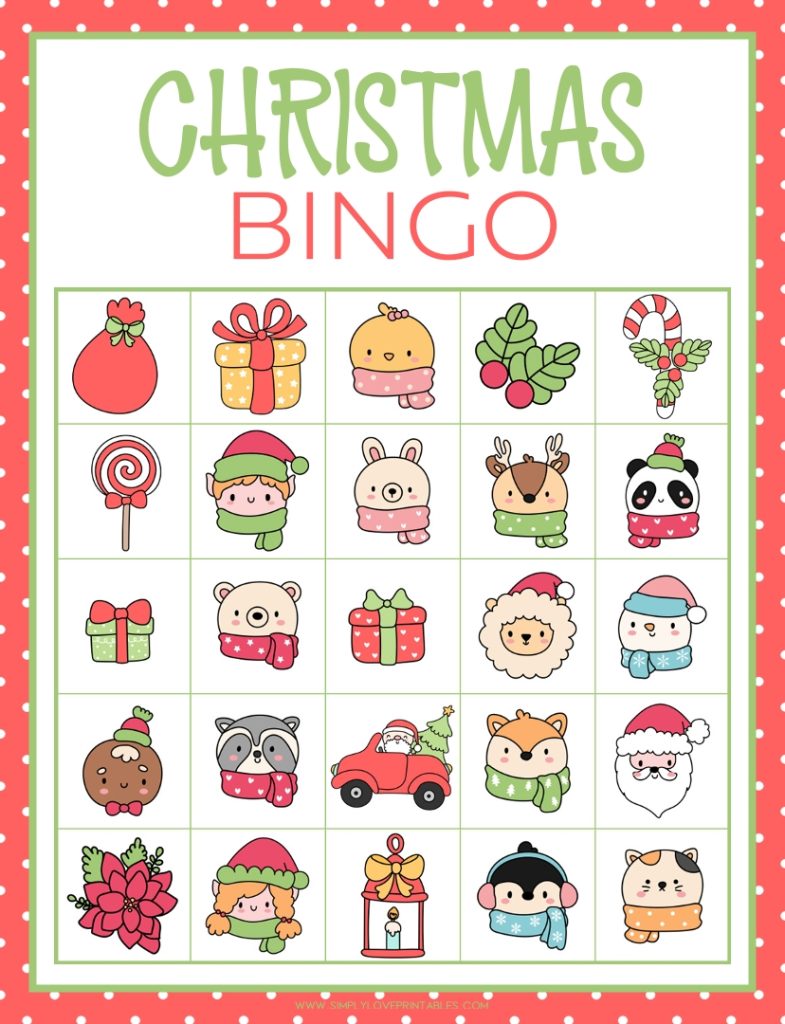Simply Love Printables Christmas Bingo-1