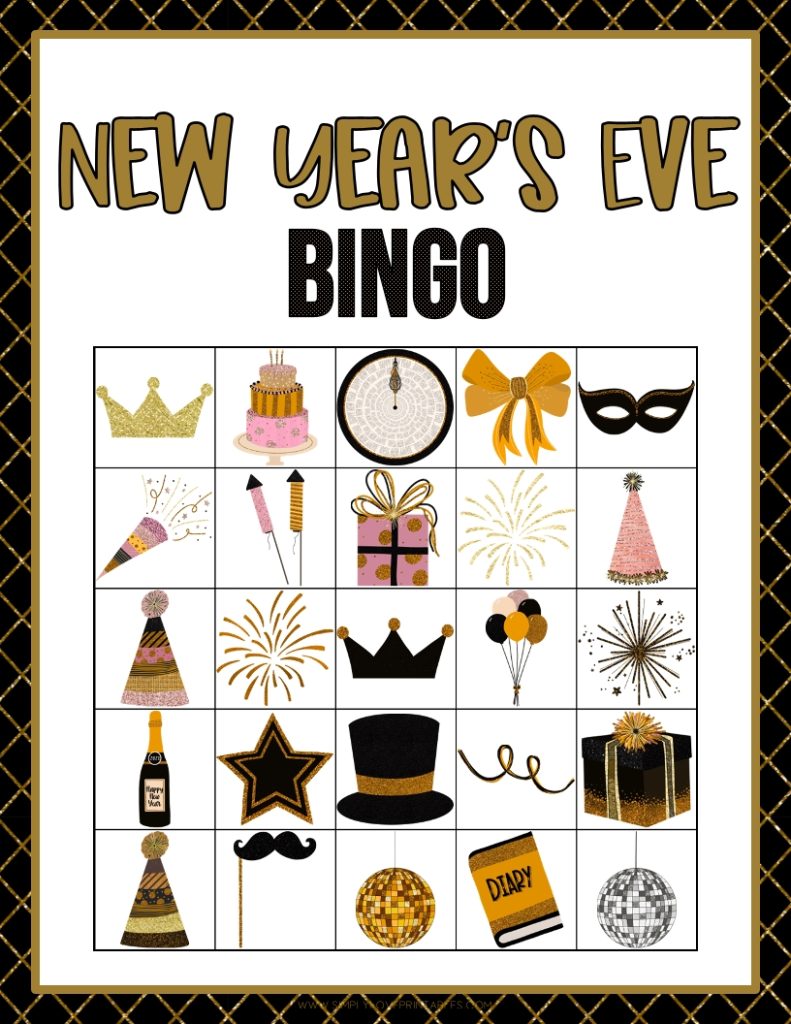 Simply Love Printables New Years Eve Bingo 1